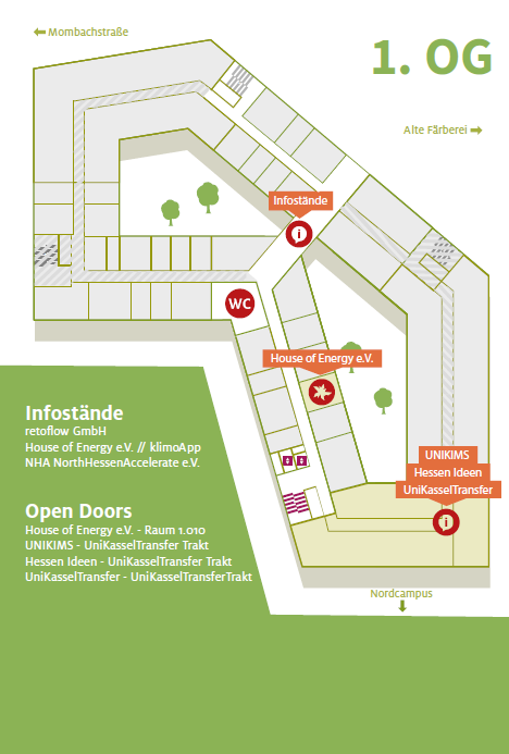 Science Park Sommerfest Programm im 1. Obergeschoss